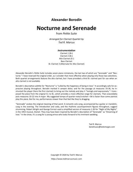 Free Sheet Music Nocturne And Serenade From Petite Suite For Clarinet Quartet