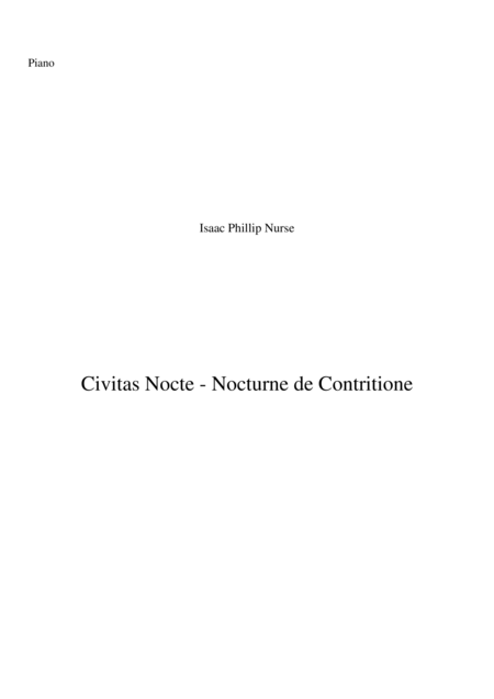 Free Sheet Music Nocturne De Contritione Civitas Nocte