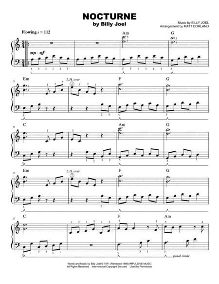 Nocturne Easy Piano Sheet Music