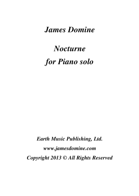 Free Sheet Music Nocturne For Piano Solo