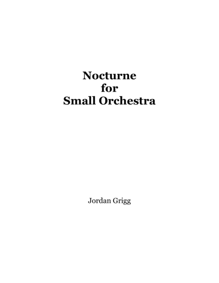 Nocturne For Small Orchestra Sheet Music