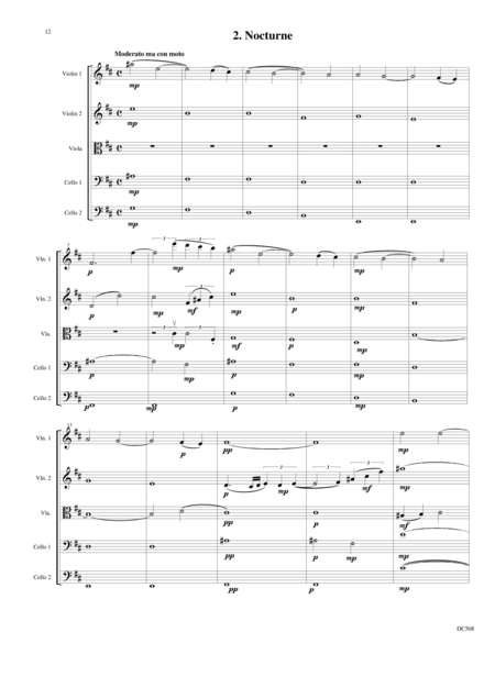 Free Sheet Music Nocturne For String Quintet