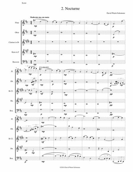 Nocturne For Wind Quintet Sheet Music