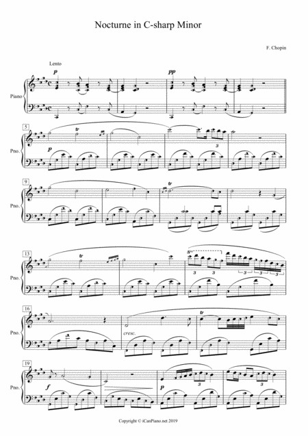 Nocturne In C Minor Icanpiano Style Sheet Music