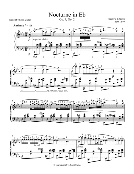 Free Sheet Music Nocturne In Eb Op 9 No 2