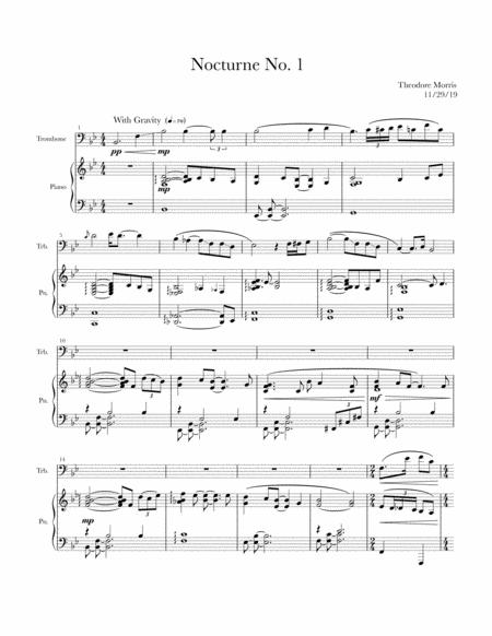 Nocturne No 1 For Trombone And Piano Sheet Music