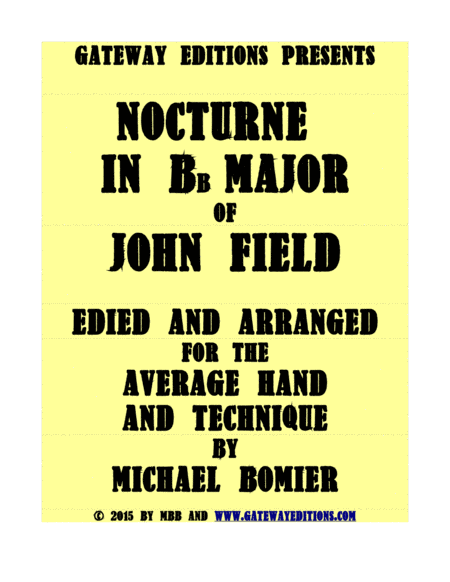 Free Sheet Music Nocturne No 1 In Bb Major