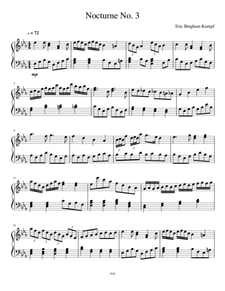 Free Sheet Music Nocturne No 3