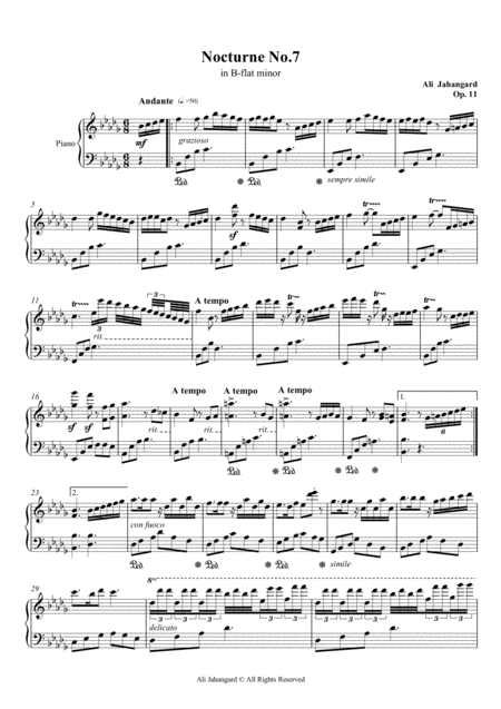 Free Sheet Music Nocturne No 7 In B Flat Minor Op 11