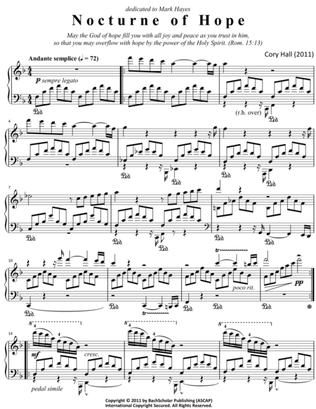 Free Sheet Music Nocturne Of Hope