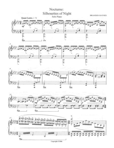 Free Sheet Music Nocturne Silhouettes Of Night