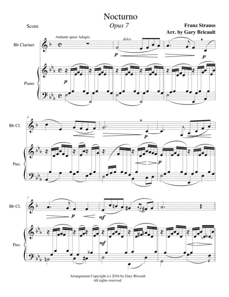 Free Sheet Music Nocturno Opus 7