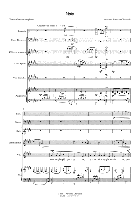 Free Sheet Music Noia Band Version