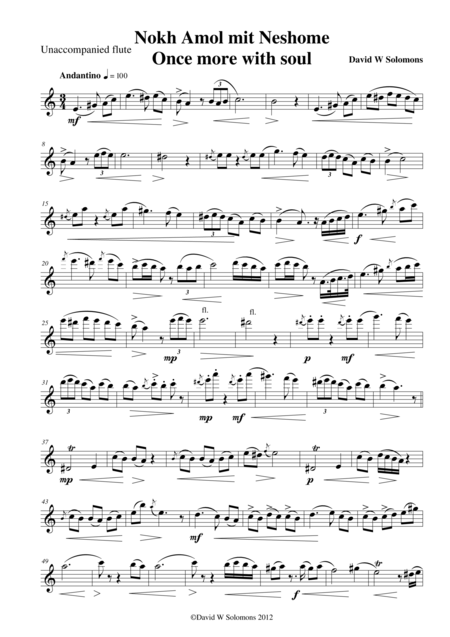 Nokh Amol Mit Neshome Once More With Soul For Flute Solo Sheet Music