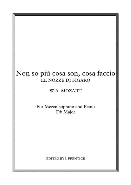 Non So Pi Cosa Son Cosa Faccio Le Nozze Di Figaro Db Major Sheet Music