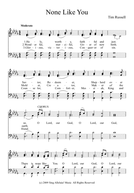 Free Sheet Music None Like You