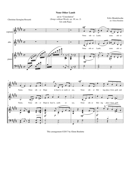 Free Sheet Music None Other Lamb
