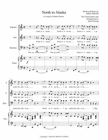 Free Sheet Music North To Alaska As Sung By Johnny Horton