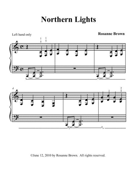 Northern Lights Large Print Sheet Music