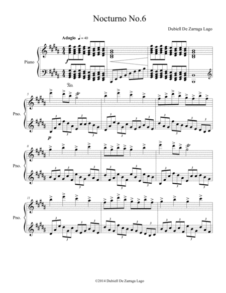 Free Sheet Music Norturne No 6