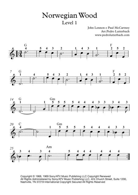 Free Sheet Music Norwegian Wood