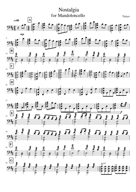 Nostalgia For Mandoloncello Sheet Music