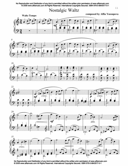 Free Sheet Music Nostalgic Waltz