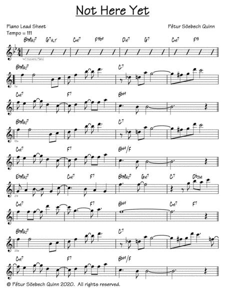 Not Here Yet Sheet Music