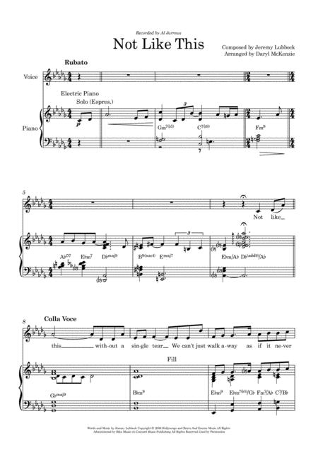 Free Sheet Music Not Like This Voice And Piano Key Of Db