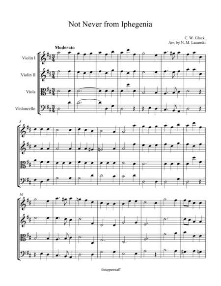 Free Sheet Music Not Never From Iphegenia