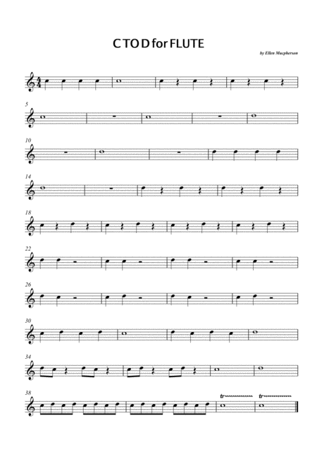 Free Sheet Music Notes C To D Basic Flute
