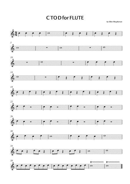 Notes C To D Basic Flute Sheet Music