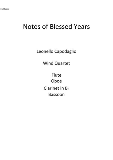 Notes Of Blessed Years Sheet Music