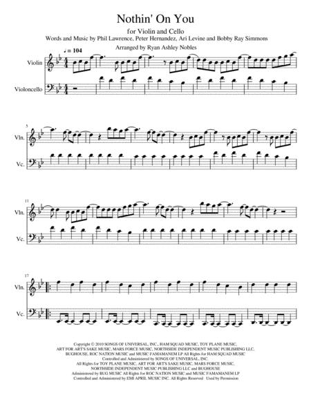 Free Sheet Music Nothin On You