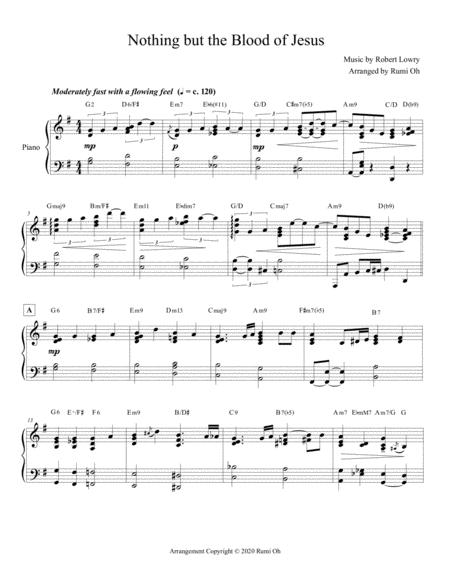 Nothing But The Blood Of Jesus Hymn Arrangement For Advanced Solo Piano Sheet Music