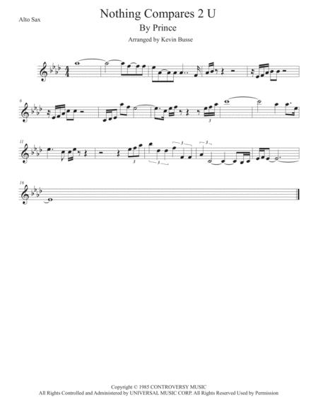 Free Sheet Music Nothing Compares 2 U Alto Sax Solo