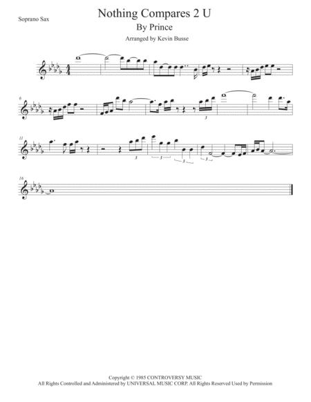 Nothing Compares 2 U Soprano Sax Solo Sheet Music