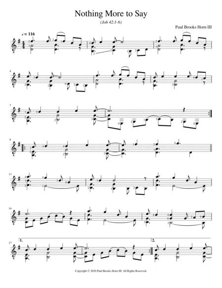 Nothing More To Say Solo Guitar Sheet Music