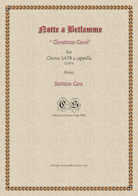 Free Sheet Music Notte A Betlemme Christmas Carol For Satb A Cappella