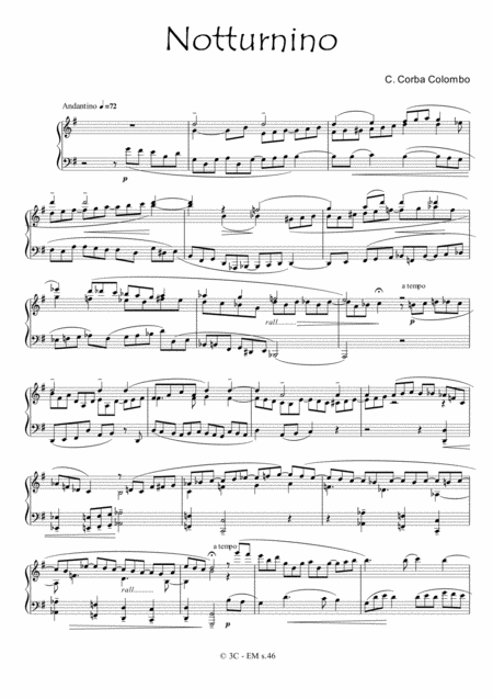 Notturnino Per Pianoforte Sheet Music