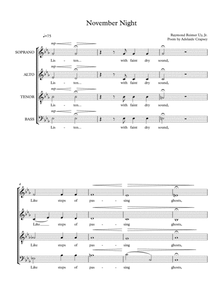 November Night Sheet Music