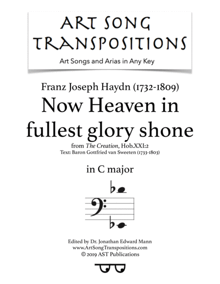 Free Sheet Music Now Heaven In Fullest Glory Shone C Major