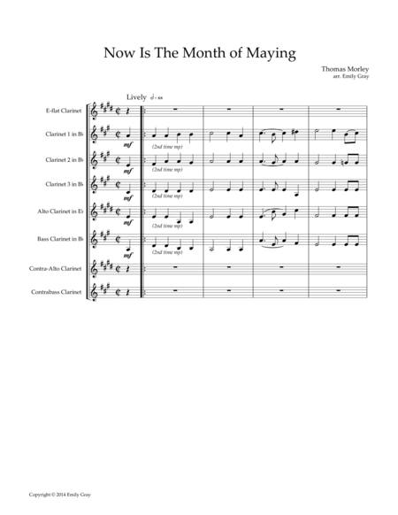 Free Sheet Music Now Is The Month Of Maying Score