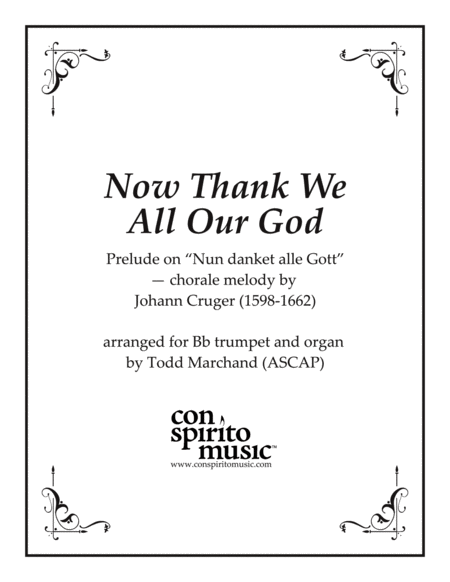 Now Thank We All Our God Trumpet Solo With Organ Sheet Music