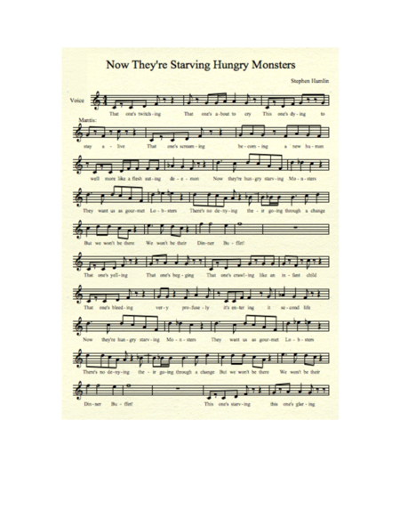 Now They Re Hungry Starving Monsters Sheet Music