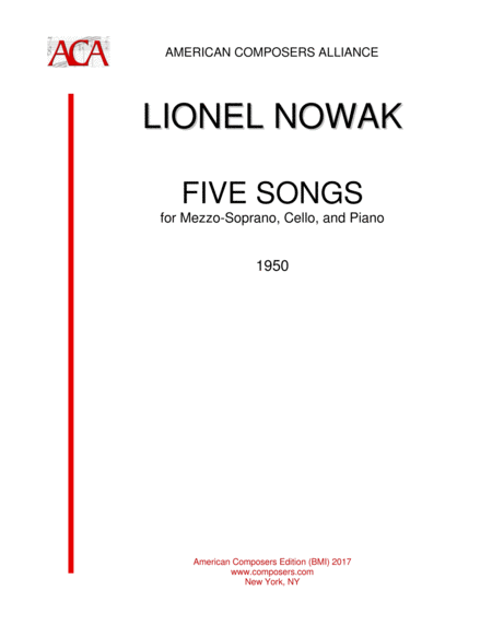 Free Sheet Music Nowakl Five Songs