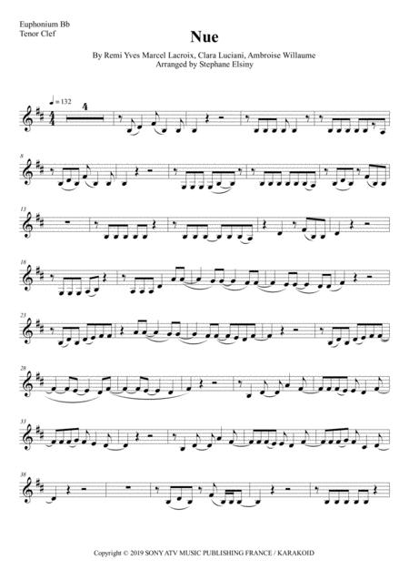 Free Sheet Music Nue Clara Luciani Karaok For Euphonium Bb Tnor Clef