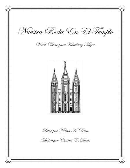 Nuestra Boda En El Templo Vocal Dueto Para Hombre Y Mujer Sheet Music