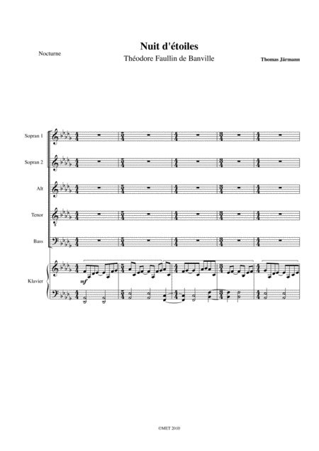 Free Sheet Music Nuit D Toiles