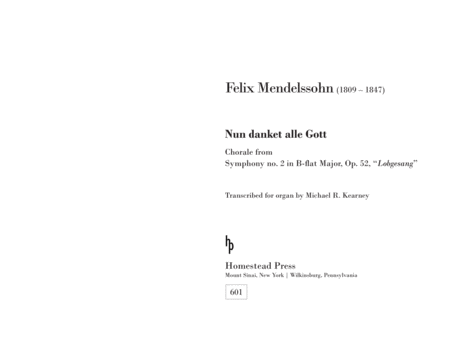 Free Sheet Music Nun Danket Alle Gott From Symphony No 2 Op 52 Organ Transcription